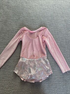 Girls Pink Sparkle Figure Skating Dress- Big Girls XS size 7-8